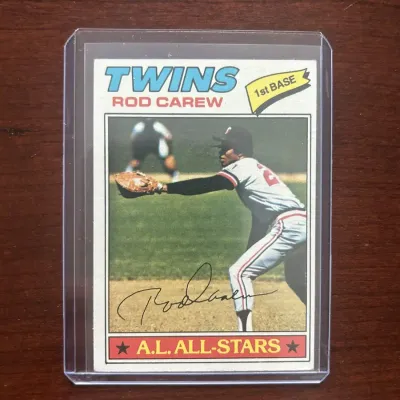 1977 Topps Baseball Card. Rod Carew - Minnesota Twins. Card #120