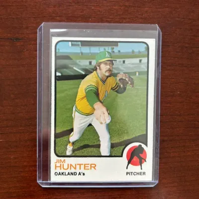 1973 Topps Baseball Card. Jim Hunter - Oakland Athletics. Card #235