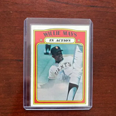 1972 Topps Baseball Card. Willie Mays - In Action. Card #50