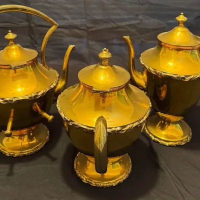 Vintage Royal Winton Grimwades Gold Lustre 3-Piece Set