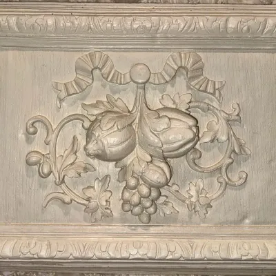 Vintage French Country Trumeau Panel – Classical Fruit & Vine Motif