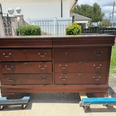 Vintage 6-Drawer Solid Wood Dresser – Traditional Cherry Finish Bedroom Chest