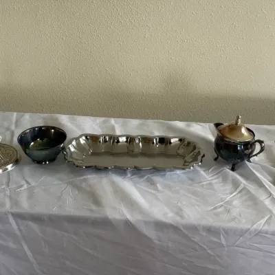 Vintage Silver-Plated Tea & Serving Set – 5-Piece Decorative Collection