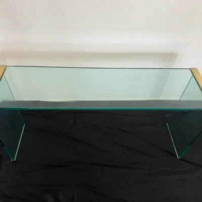 Glass Console Table with Gold Accents – Display / Entryway Table