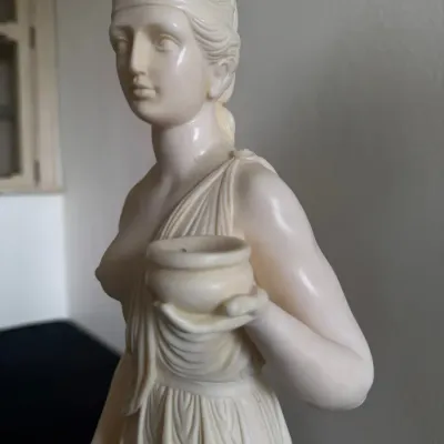 Vintage Neoclassical Goddess Hebe Figurine After Bertel Thorvaldsen