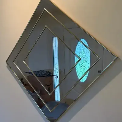 Large Gold Geometric Wall Mirror – Decorative Modern Design