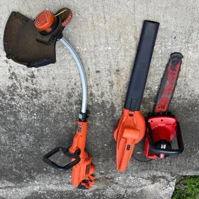 3-Piece Electric Yard Tool Set – Trimmer, Blower & Chainsaw