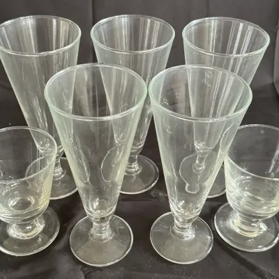Vintage Princess House Heritage Crystal Pilsner & Footed Glass Set (7 Pieces)