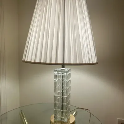 Vintage 80s Style Crystal Base Lamp #1 of 2