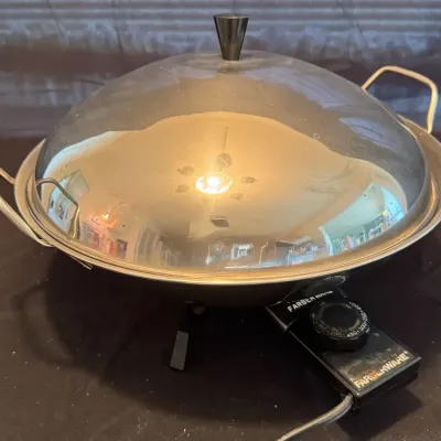 West Bend Stainless Steel Electric Wok with Lid, Steamer Rack & Temp Control Cord