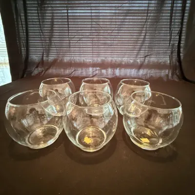 Clear glass fishbowl vases Set (6)
