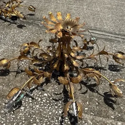 Vintage Italian-Style Gold Chandelier Set – Set of 3