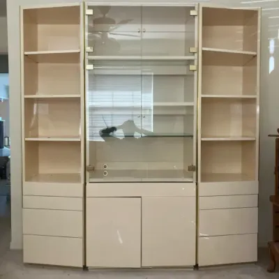 Vintage 1980s Modular Cabinet Setup with Gold Accents