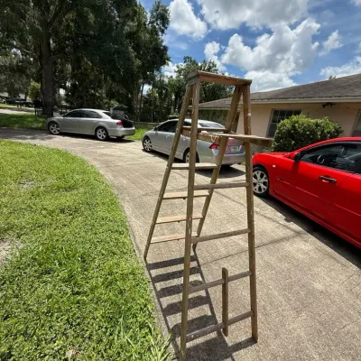 Vintage 6 ft Wooden Step Ladder – A-Frame
