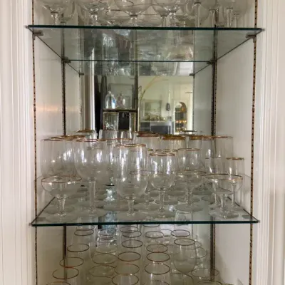 Vintage gold-rimmed crystal glasses
