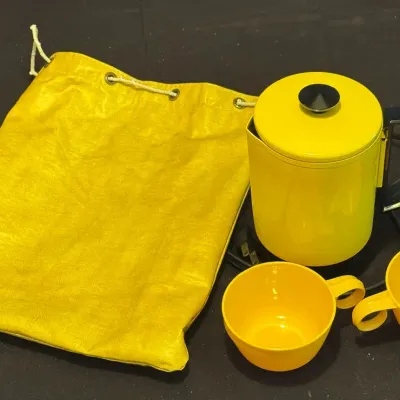 Vintage Empire Coffee Quickie Travel Kit - Harvest Yellow Electric Percolator Set