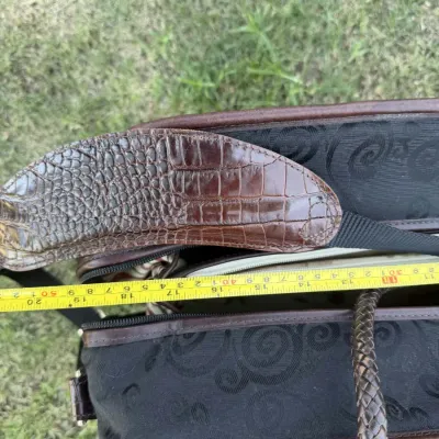 Brighton Travel Collection Organizer Bag with Croc Embossed Trim & Floral Interior