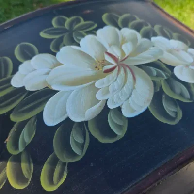 LOCAL PICKUP ONLY - Vintage Hand-Painted Floral Wooden Storage Chest / Blanket Box