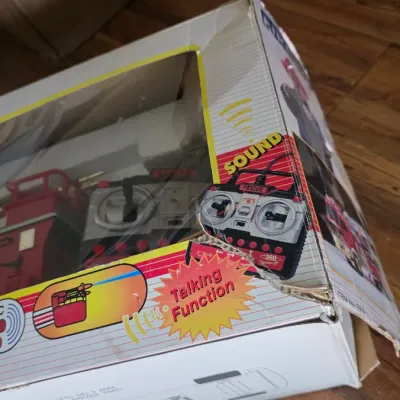 Vintage Remote Control Fire Engine Truck w/ Sound & Boom - Untested