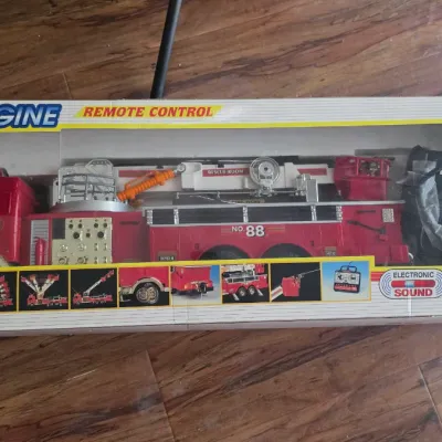 Vintage Remote Control Fire Engine Truck w/ Sound & Boom - Untested