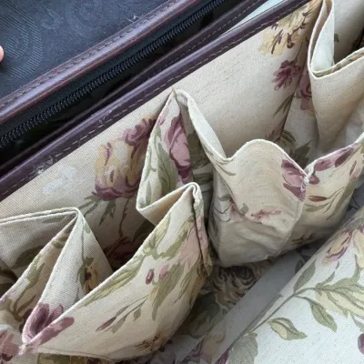 Brighton Travel Collection Organizer Bag with Croc Embossed Trim & Floral Interior