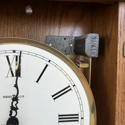 Howard Miller Oak Wall Clock Model 613-110 – Key-Wound Pendulum Chiming Clock with Original Keys