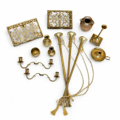 120 largevintagebrassdecorcollectionmixedaccentlotest950