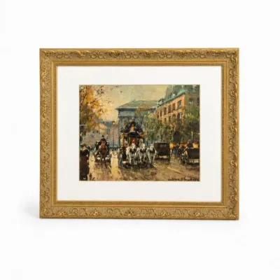 90 framedantoineblanchardparisstreetsceneprintart