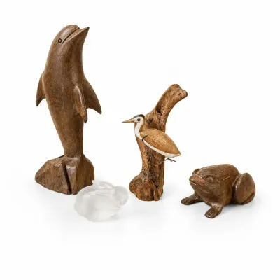 80 handcarvedwood artglassanimalfigurinedecorlot