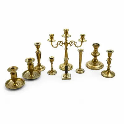 13 vintagebrasscandlestickholdercollectionlot