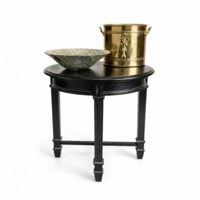 56 blackroundaccenttablebrasscachepotglassbowlset