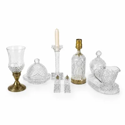 109 vintagecrystal brassdecorcollectionlotset