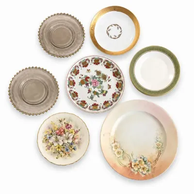 85 vintagedecorativeporcelain glassplateservingset