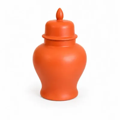 116 orangeceramicgingerjarwithliddecorativeaccent