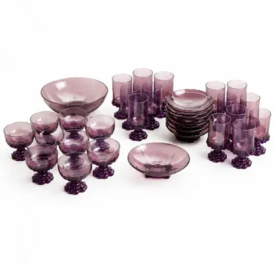 181 tiffinfranciscan hazelatlasamethystglassset