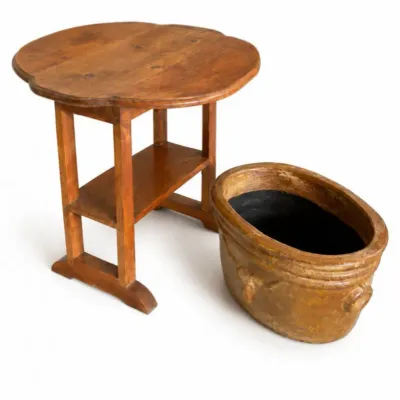 152 rusticwooddropleafstand planterpotset