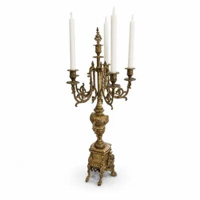 6 stunningvintageitalianbrass5armcandelabrabaroquestyle