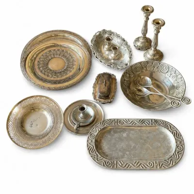 137 vintagesilverplateservinganddecorset