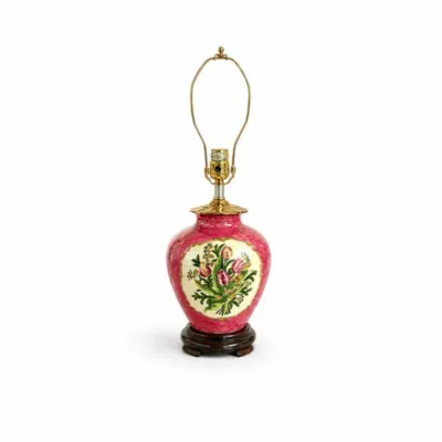 18 vintagehandpaintedfloralporcelaintablelamp