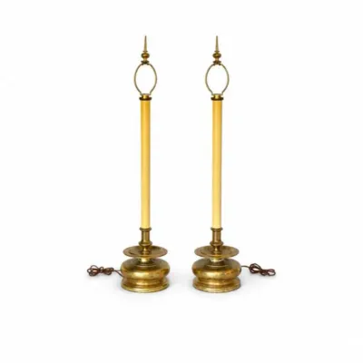8 stunningpairchapmanbrassbuffetcandlesticktablelampsest900