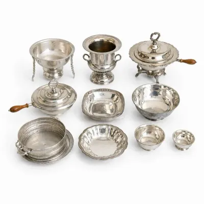 87 vintagesilverplateservingwaremixedcollection