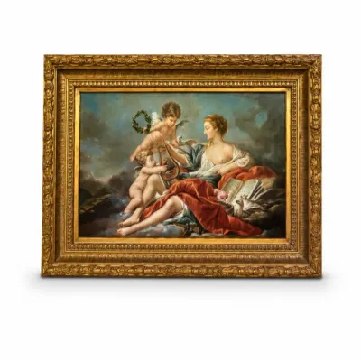 139 hugeframedfranoisboucherallegoryofmusicreproduction