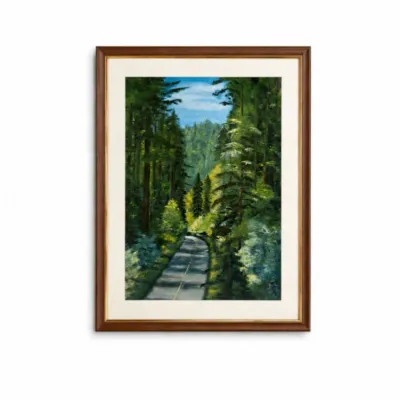 158 signedframedforestpathlandscapeprintbyharta