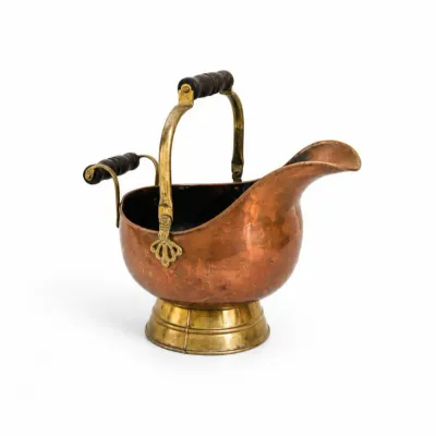88 vintagecopper brasscoalscuttlefireplacehodbucket