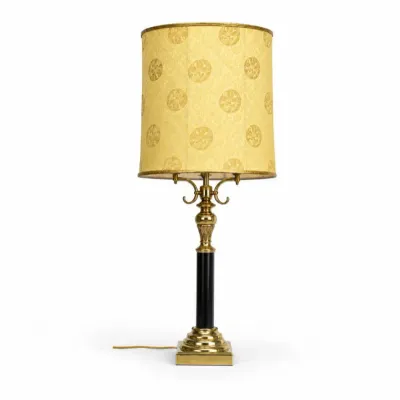 68 vintagebrass blackcolumntablelampwithshade