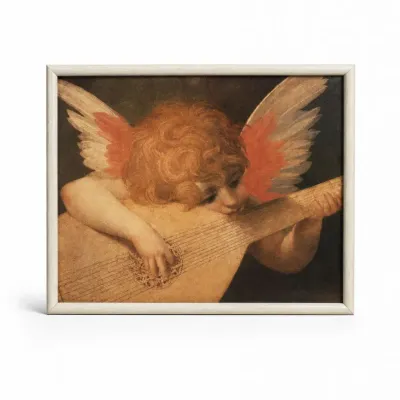 60 vintageframedcherubangelmusicartprintwalldecor