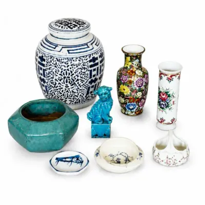 103 vintageasianporcelain potterydecorlot9pieces