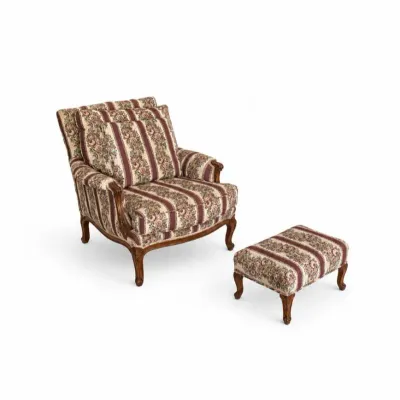 31 vintagefloralupholsteredarmchair ottomansetwood
