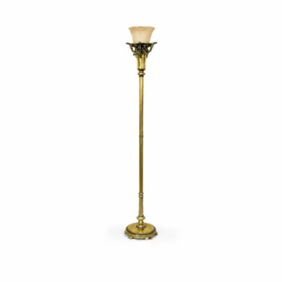 51 vintagebrasstorchierefloorlampwithalabasterglassshade