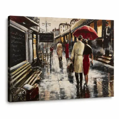 155 largeparisstreetscenecanvaswallartpainting